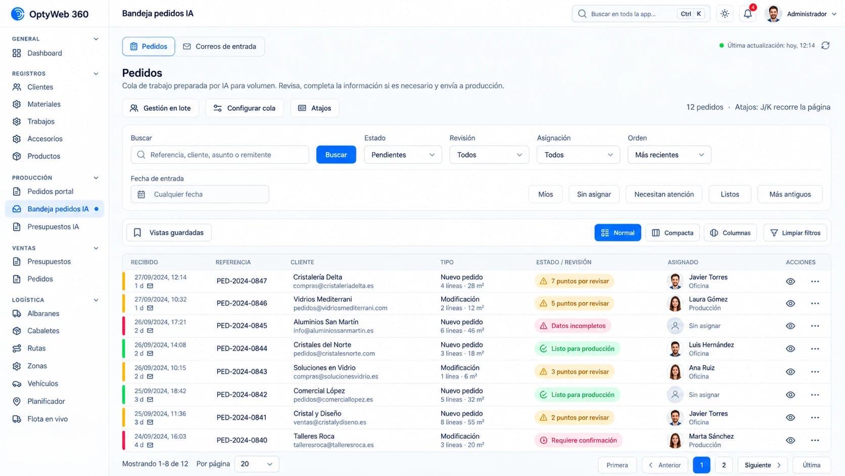 AI Orders inbox